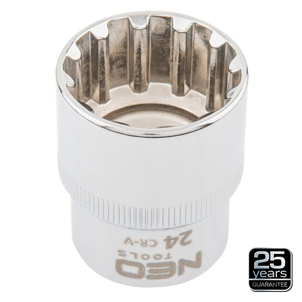 Dugókulcs 24mm, 1/2col, SPLINE